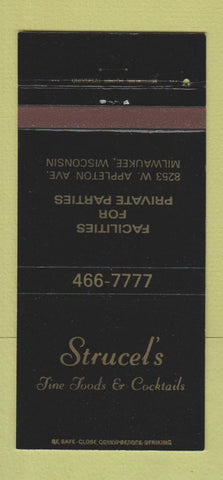 Matchbook Cover - Strucel's Restaurant Milwaukee WI 30 Strike