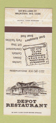 Matchbook Cover - Depot Restaurant Waukesha WI 30 Strike