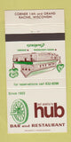 Matchbook Cover - Ed Aiello's Hub Restaurant Racine WI 30 Strike