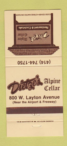 Matchbook Cover - Dietze's Alpine Cellar Milwaukee WI 30 Strike