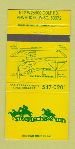 Matchbook Cover - Steeplechase Inn Pewaukee WI 30 Strike