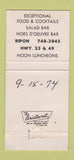 Matchbook Cover - Moxie's Restaurant Ripon WI 30 Strike
