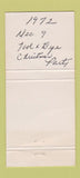 Matchbook Cover - North Hills Country Club Menomonee Falls WI WEAR 30 Strike