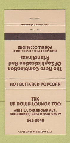 Matchbook Cover - Up Down Lounge Too Milwaukee WI 30 Strike