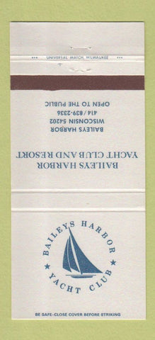 Matchbook Cover - Baileys Harbor Yacht Club Resort Baileys Harbor WI 30 Strike