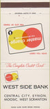 Matchbook Cover - West Side Bank Moosic West Scranton Eynon 30 Strike