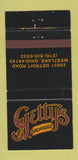 Matchbook Cover - Getty's Bar Grille Westlake OH WEAR 30 Strike