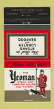 Matchbook Cover - Yeoman Steak Lobster Toronto ON 30 Strike