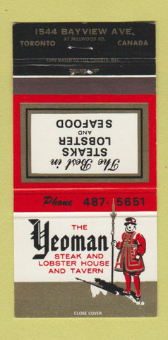 Matchbook Cover - Yeoman Steak Lobster Toronto ON 30 Strike