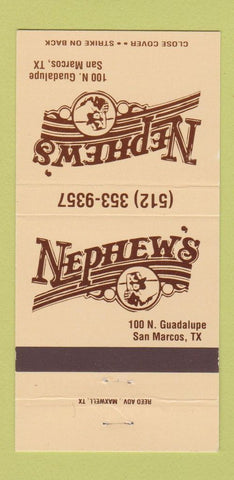 Matchbook Cover - Nephew's San Marcos TX 30 Strike