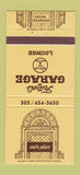 Matchbook Cover - Fritzel's Garage Lounge Eaton Colorado 30 Strike