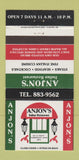 Matchbook Cover - Anjon's Italian Restaurant Scarborough ME 30 Strike