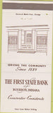 Matchbook Cover - First State Bank Bourbon IN 30 Strike