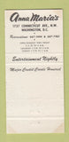 Matchbook Cover - Anna Maria's Washington DC girlie 30 Strike