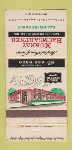 Matchbook Cover - Baumgartner Surgical Instrument Baltimore MD WEAR 30 Strike