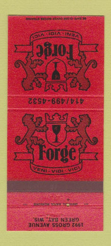 Matchbook Cover - Forge Green Bay WI 30 Strike