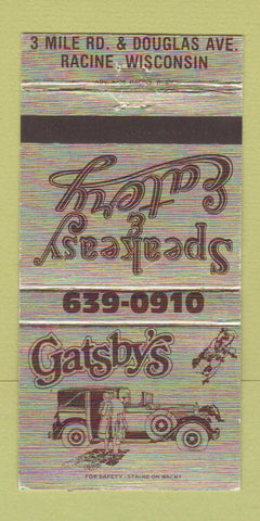 Matchbook Cover - Gatsby's Racine WI 30 Strike