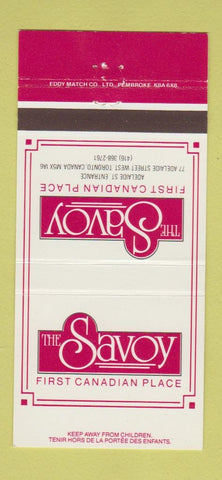 Matchbook Cover - Savoy First Canadian Place Toronto ON 30 Strike