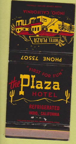 Matchbook Cover - Hotel Plaza Indio CA WEAR 30 Strike