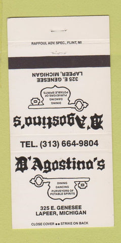 Matchbook Cover - D'Agostino's Restaurant Lapeer MI 30 Strike