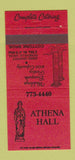 Matchbook Cover - Athena Hall Restaurant Roseville MI 30 Strike