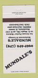 Matchbook Cover - Mundale's Restaurant Mundelein IL 30 Strike