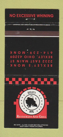 Matchbook Cover - Bexley's Monk Restaurant Bexley OH 30 Strike