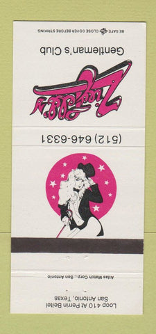 Matchbook Cover - Ziegfeld's Strip Club San Antonio TX girlie 30 Strike