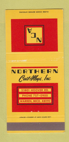 Matchbook Cover - Northern Cast Alloys Warren MI WEAR 30 Strike