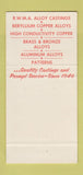Matchbook Cover - Northern Cast Alloys Warren MI WEAR 30 Strike