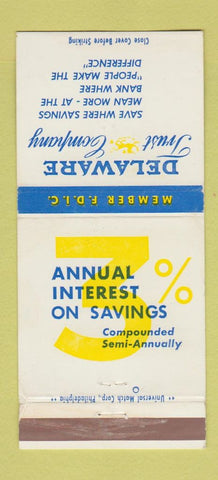 Matchbook Cover - Delaware Trust Company Dover Fairfax DE WEAR 30 Strike
