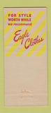 Matchbook Cover - Eagle Men's Clothes Snyder's Cheyenne WY 30 Stick