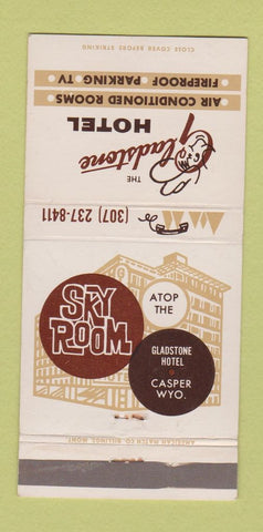 Matchbook Cover - Gladstone Hotel Casper WY 30 Strike