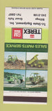 Matchbook Cover - Terex GM Tractors Billings Great Falls MT 30 Strike
