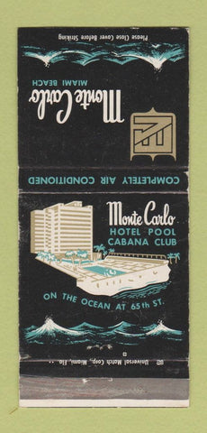 Matchbook Cover - Monte Carlo Hotel Miami Beach FL WEAR 30 Strike