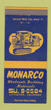 Matchbook Cover - Monaco Building Materials Littleton Colorado 30 Strike