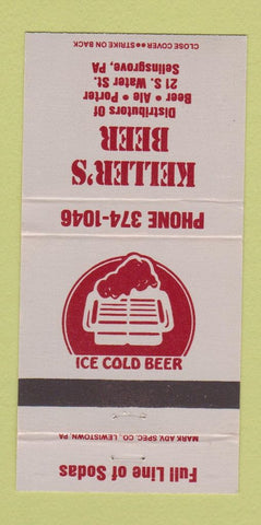 Matchbook Cover - Keller's Beer Selinsgrove PA 30 Strike