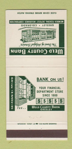 Matchbook Cover - Weld County Bank Greeley Colorado 30 Strike