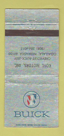 Matchbook Cover - Buick Chevrolet Jeep Buick Ogallala NE WORN 30 Strike