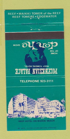 Matchbook Cover - Polynesian Palace Hotel Don Ho Show Waikiki Hawaii 30 Strike