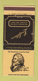 Matchbook Cover - Longfellow's Restaurant Ventura Anaheim CA Van Nuys 30 Strike