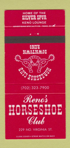 Matchbook Cover - Reno's Horseshoe Club NV casino 30 Strike
