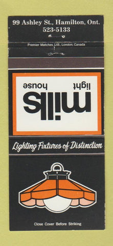 Matchbook Cover - Mills Light House Hamilton ON 30 Strike