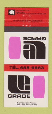 Matchbook Cover - Le Grade COOP QC Federee Poultry 30 Strike