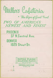 Matchbook Cover - Miller's Cafeteria Denver CO cactus WEAR 40 Strike