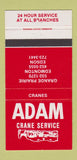 Matchbook Cover - Adam Crane Service Grand Prairie Edmonton AB 30 Strike
