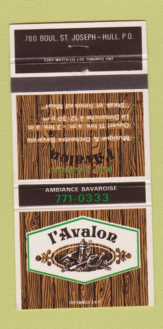Matchbook Cover - L'Avalon Hull QC 30 Strike