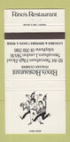 Matchbook Cover - Rino's Restaurant London UK England 30 Strike