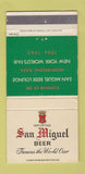 Matchbook Cover - San Miguel Beer 1964 New York World's Fair 30 Strike