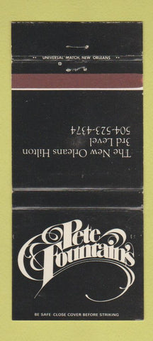 Matchbook Cover - Pete Fountain's New Orleans LA Hilton WEAR 30 Strike